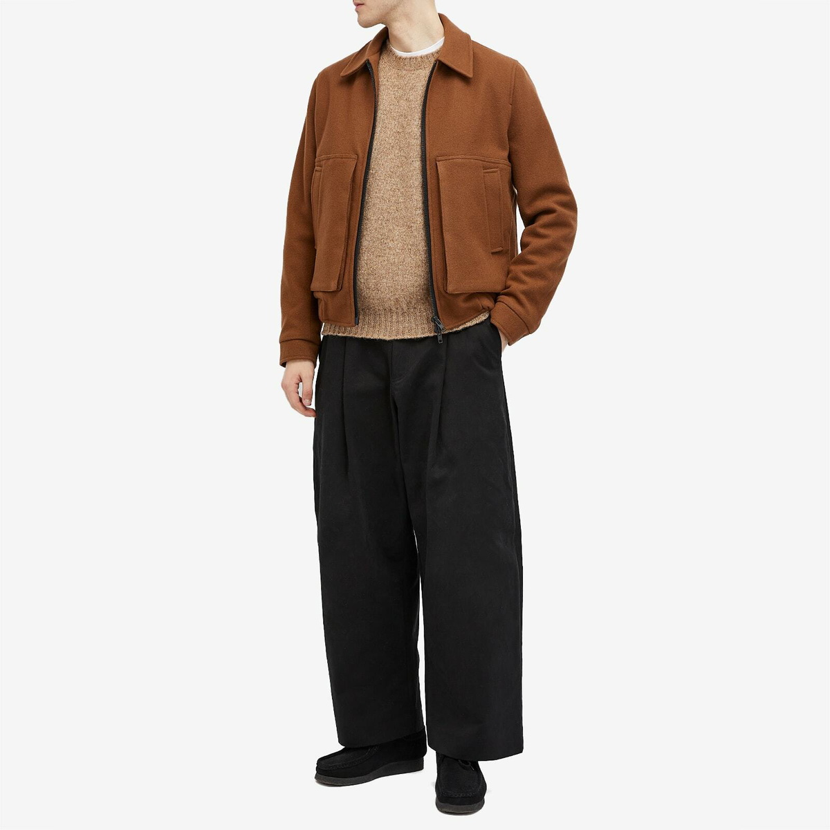 Jamieson's of Shetland Men's Crew Knit in Camel