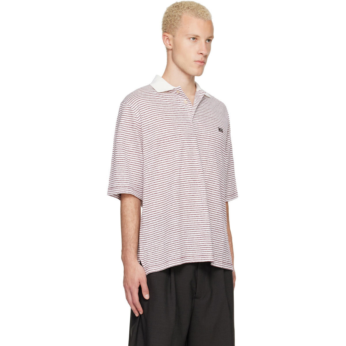 Wales Bonner White & Red Bask Polo