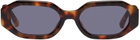 The Attico Tortoiseshell Linda Farrow Edition Irene Sunglasses