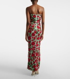 Là Fuori Crimson Rose sequined gown