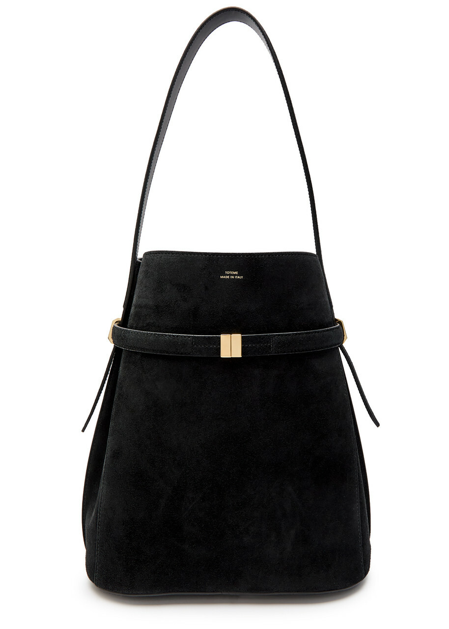 Toteme Belted Suede Bucket bag - Black - One Size