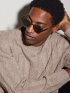 Zegna - Round-Frame Titanium Sunglasses
