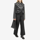 TheOpen Product Women's OPEN YY Faux Leather Biker Vest in Black