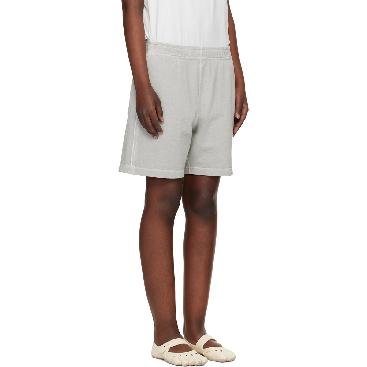 Stone Island Gray 6200014 Malfilé Fleece Old Effect Shorts