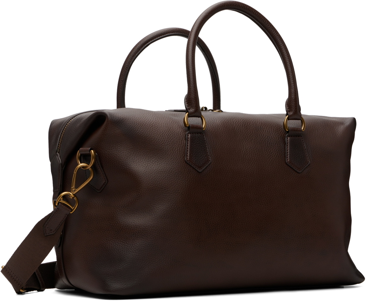 Polo Ralph Lauren Brown Pebbled Leather Duffle Bag