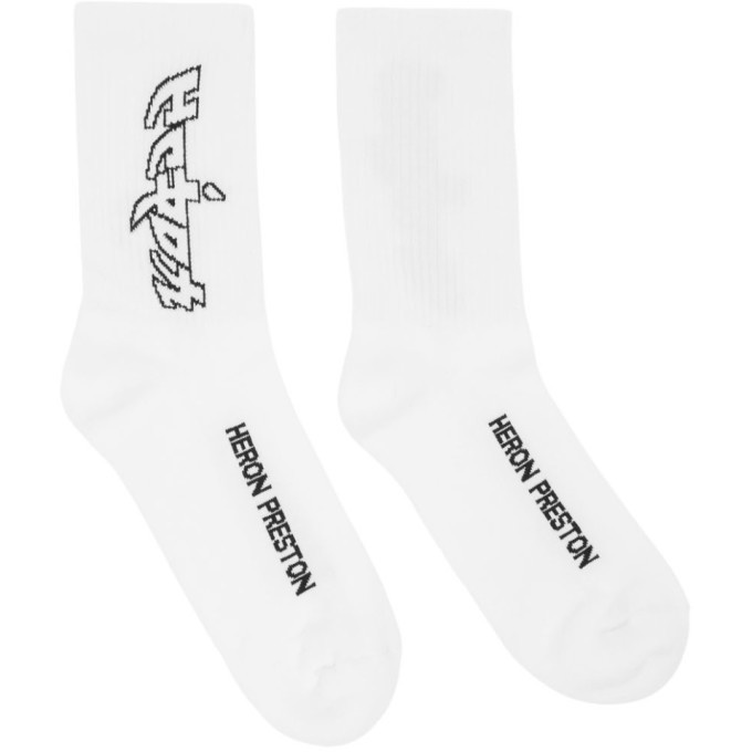 Photo: Heron Preston White Long Arcade Socks