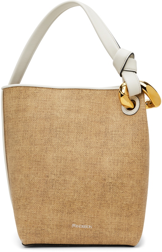 Photo: JW Anderson Beige JWA Corner Bucket Leather Tote