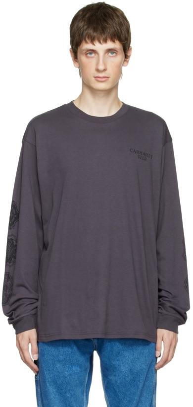 Photo: Carhartt Work In Progress Purple Scope Long Sleeve T-Shirt