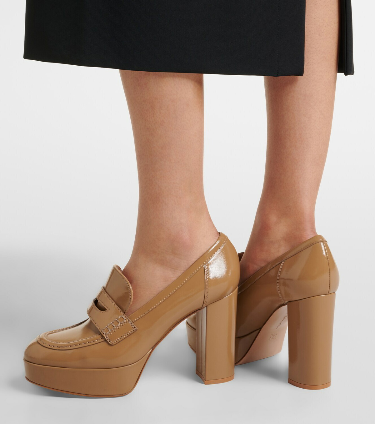 Gianvito Rossi Jenna leather loafer pumps