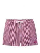 Solid & Striped - The Classic Short-Length Striped Swim Shorts - Red
