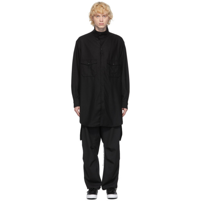 Photo: Y-3 Black Wool Flannel Classic Shirt