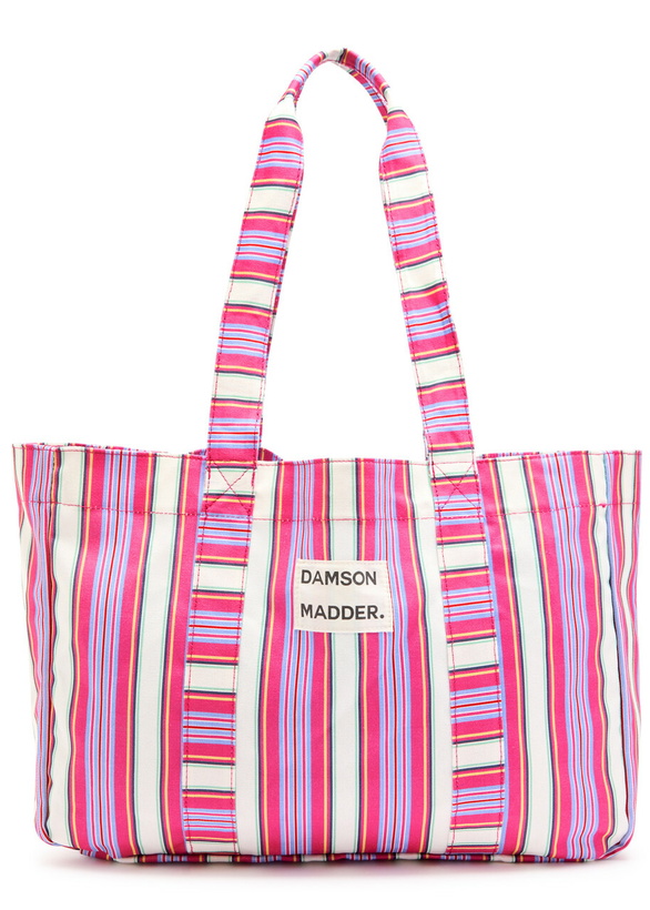 Photo: Damson Madder Striped Canvas Tote - Pink - One Size