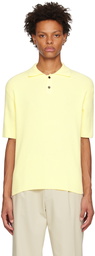 Solid Homme Yellow Ribbed Polo