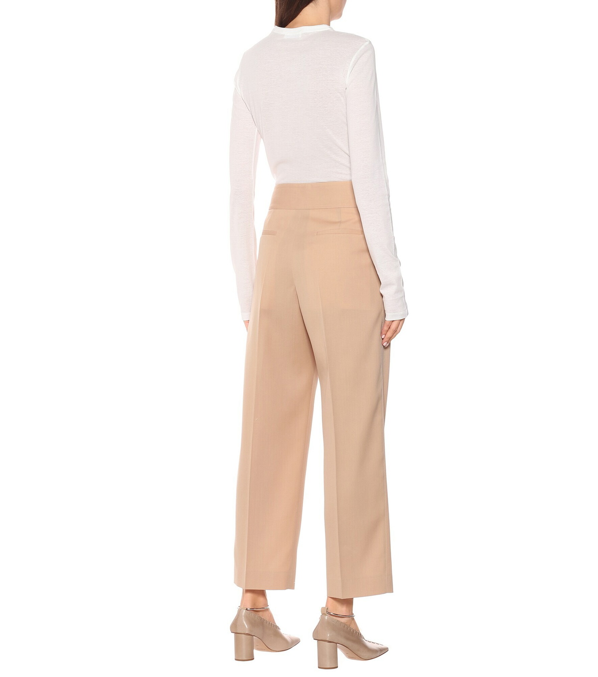 Jil Sander Women's Wide Pants in Cotton Gabardine White