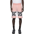 GCDS Pink Band Logo Bermuda Shorts