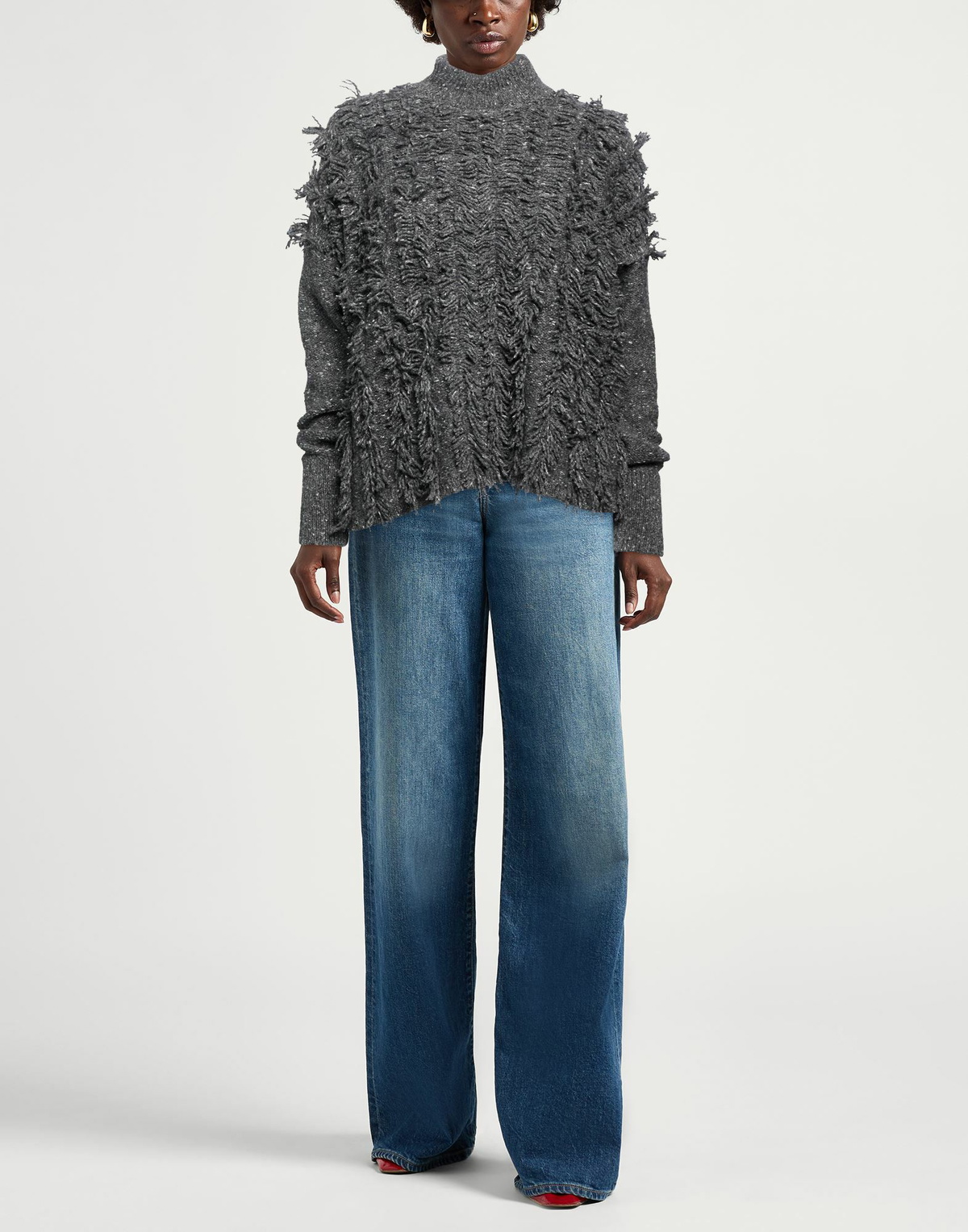 Manila Grace Womens Turtleneck Charcoal