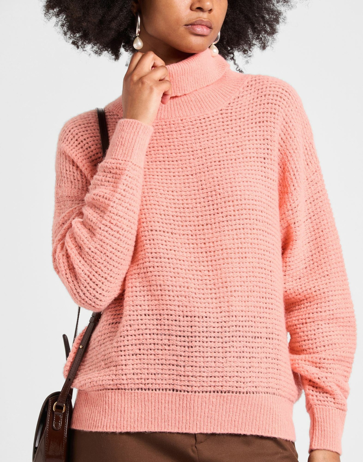 Peserico Womens Turtleneck in Salmon pink