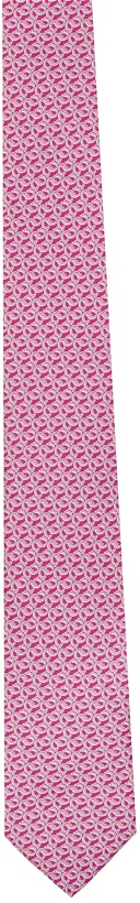 Photo: Ferragamo Pink Prisco Print Tie