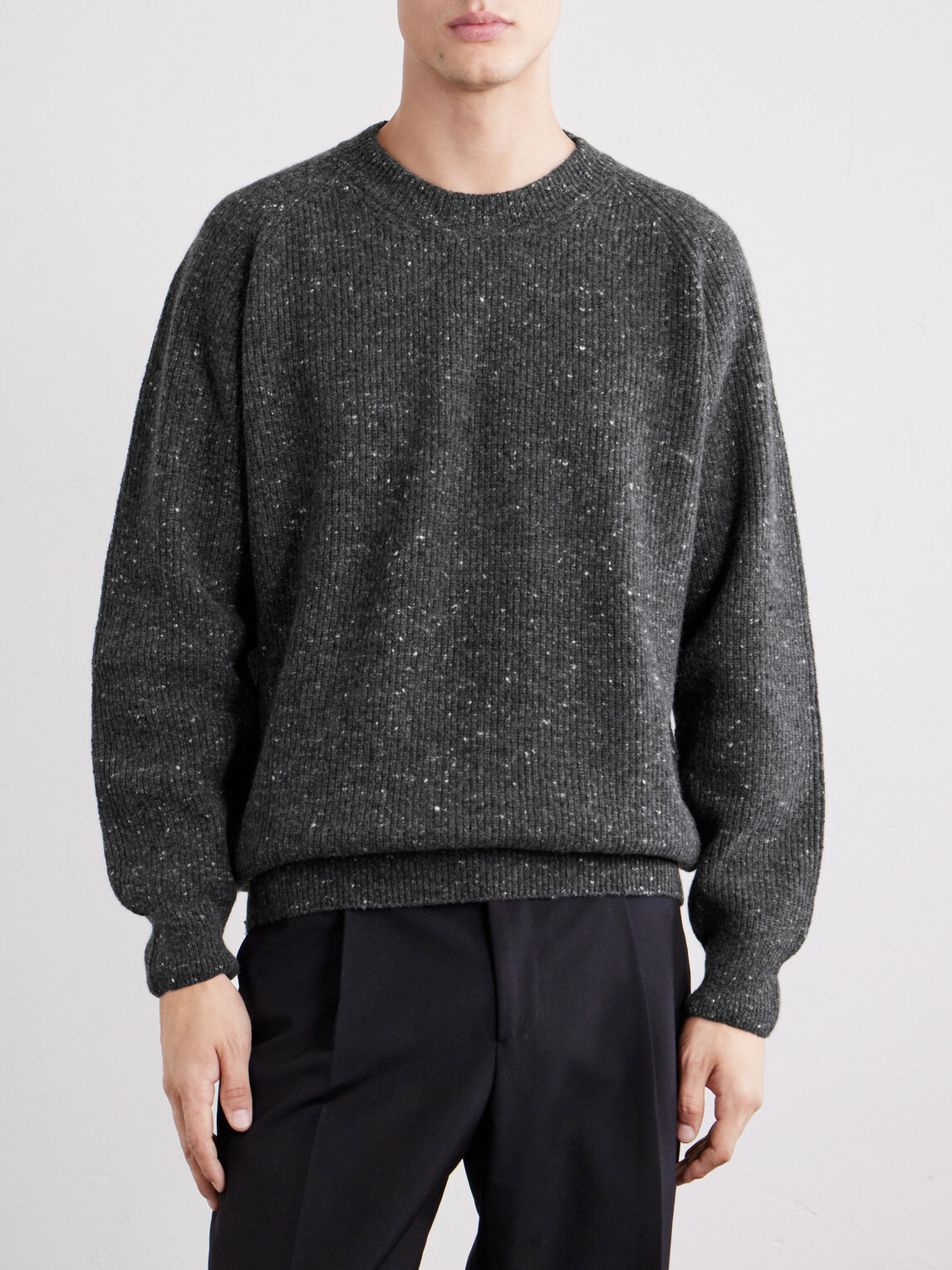 Eleventy - Ribbed Wool-Blend Sweater - Gray