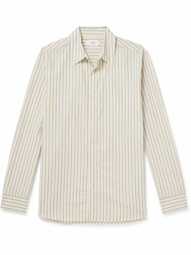 Photo: Mr P. - Embroidered Striped Cotton Shirt - Neutrals