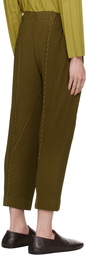 HOMME PLISSÉ ISSEY MIYAKE Khaki Pleats Bottoms Trousers