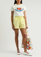 Damson Madder Kitty Cotton-poplin Shorts Yellow