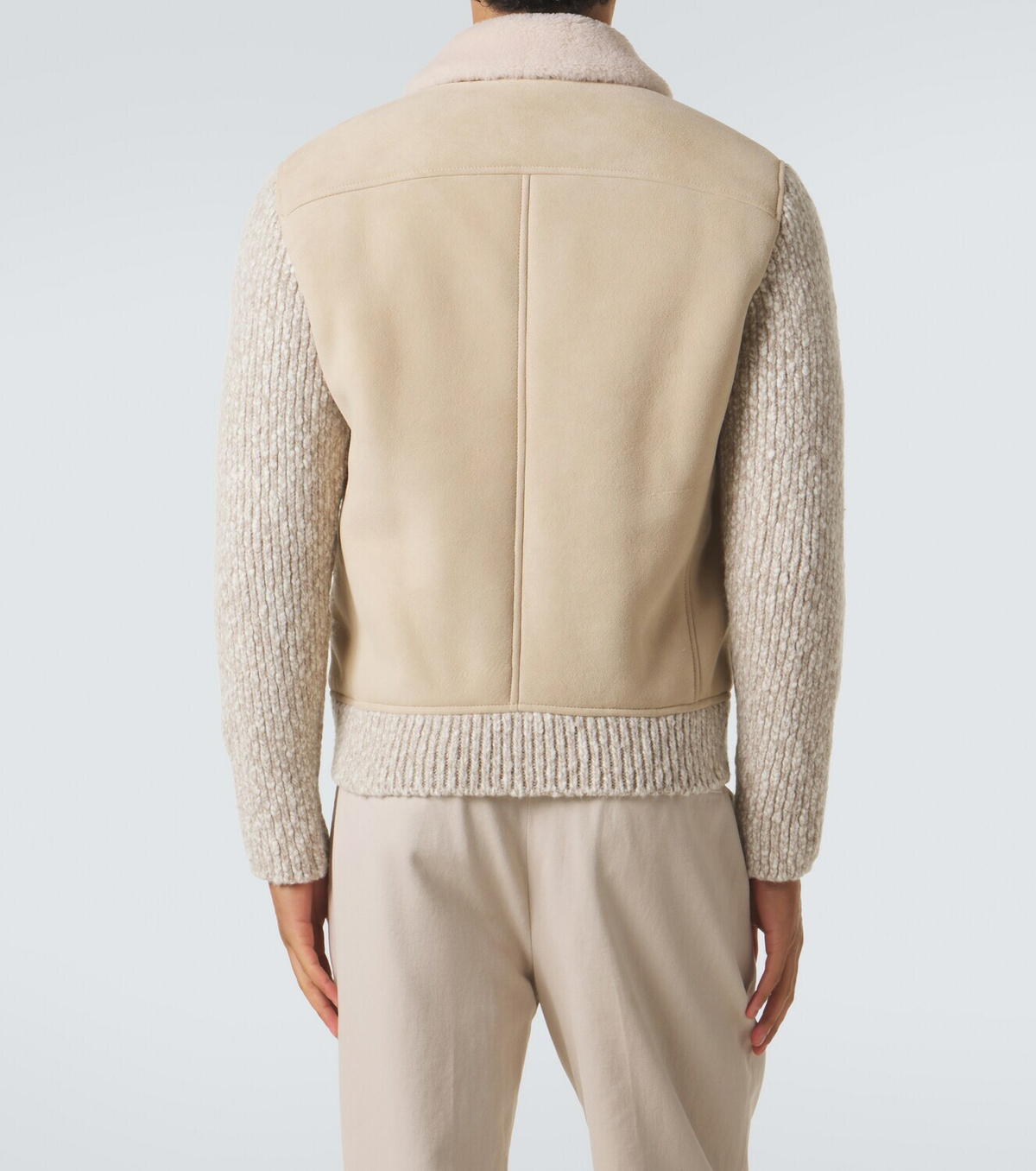 Eleventy Shearling-lined suede jacket