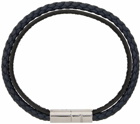 Giorgio Armani Navy & Black Leather Bracelet