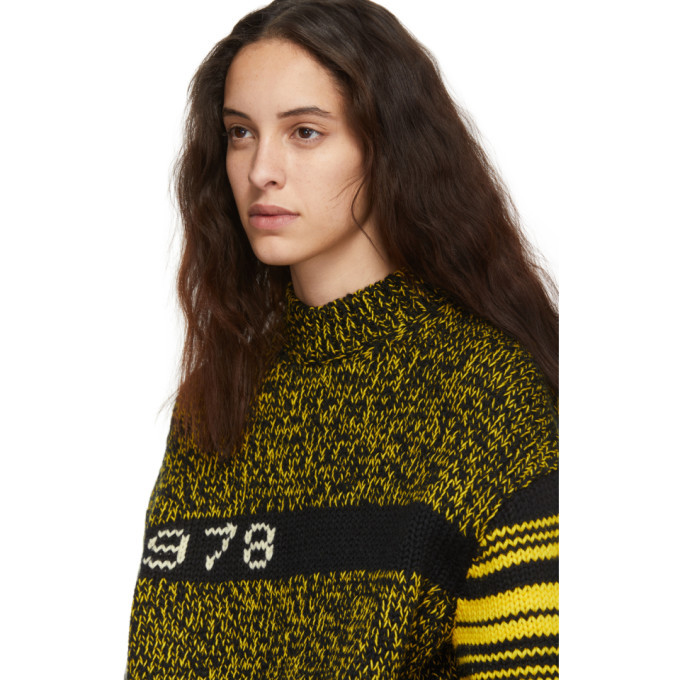 Calvin Klein Jeans Est. 1978 Black and Yellow Wool Sweater