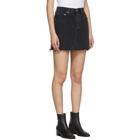 AGOLDE Black Denim Quinn High Rise Miniskirt