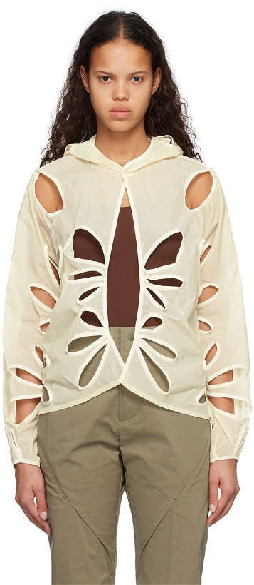 Photo: POST ARCHIVE FACTION (PAF) Off-White Cutout Jacket