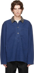 JW Anderson Blue Patch Pocket Denim Polo