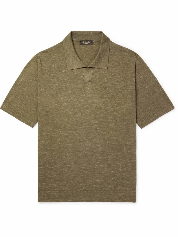 Photo: Loro Piana - Silk, Cashmere and Linen-Blend Polo Shirt - Green