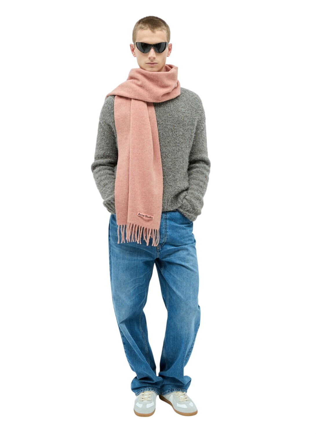 Acne Studios - Toronty Logo-Jacquard Wool-Blend Scarf - Gray Acne