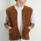 Universal Works Men's Alvar Fleece Lancaster Gilet in Cumin