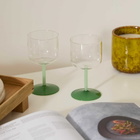 HAY Tint Wine Glass - Set of 2 in Clear/Jade Light/Dark Green 