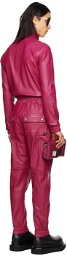 Rick Owens Pink Bauhaus Leather Jumpsuit