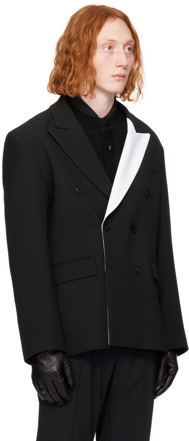 Ernest W. Baker Black Peaked Lapel Blazer Ernest W. Baker