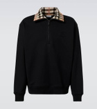 Burberry Burberry Check cotton jersey half-zip sweatshirt