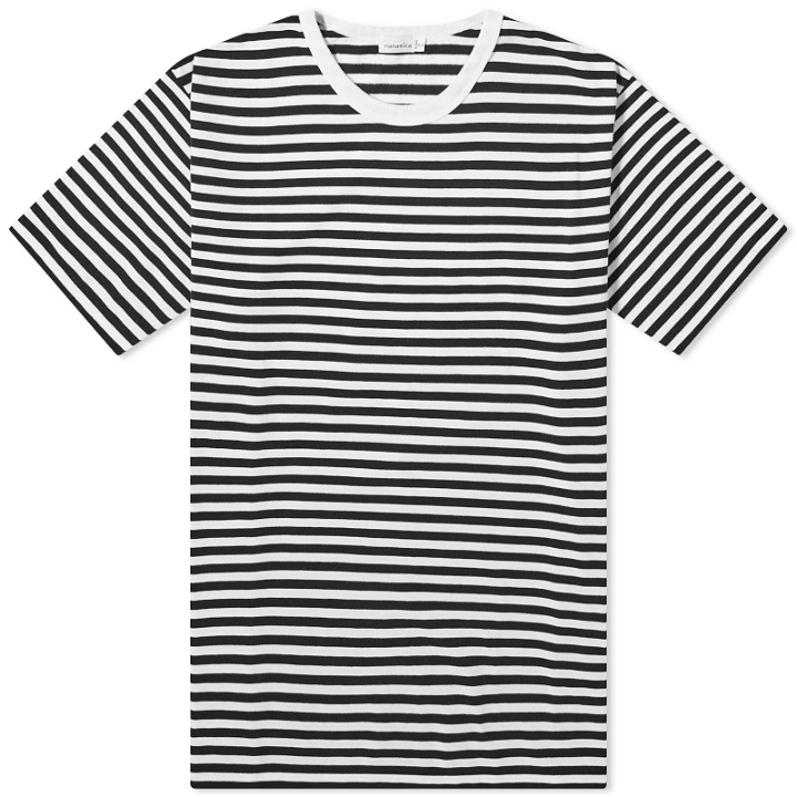 Photo: Nanamica Men's COOLMAX Stripe T-Shirt in Black/White