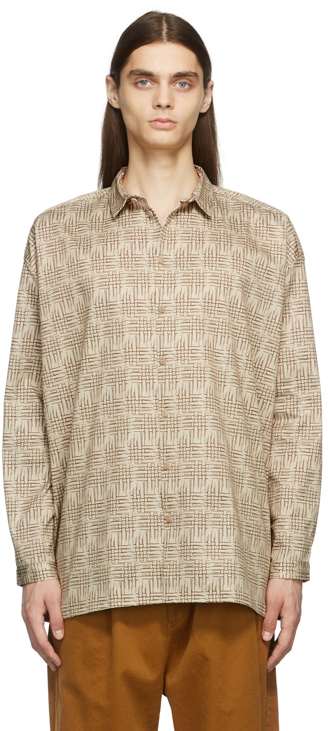 Toogood Beige Basket Weave 'The Draughtsman' Shirt Toogood