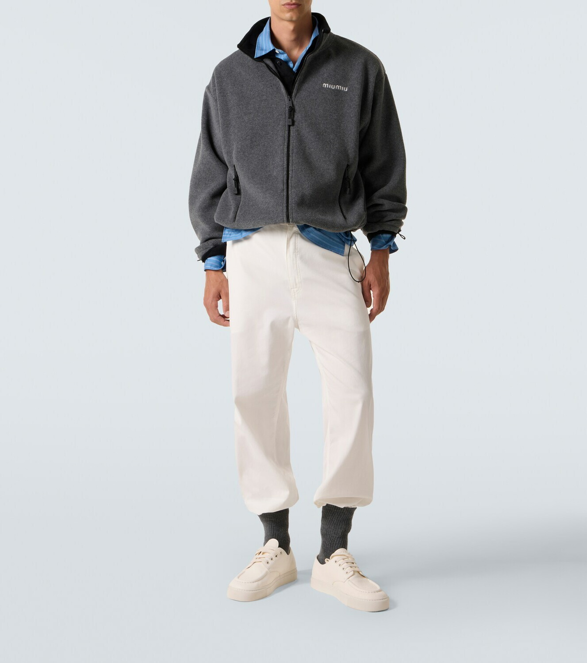 Miu Miu Logo fleece sweatshirt