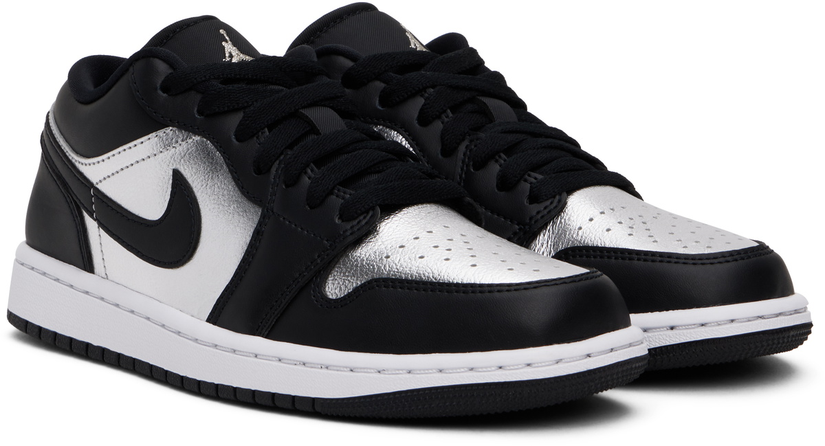 ☆Nike☆ Air Jordan 1 Low SE M Black Black llic Silver H Nike Air Jordan 1 Low 'Black Metallic Silver' | Women Sizes