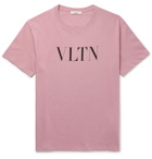 Valentino - Logo-Print Cotton-Jersey T-Shirt - Men - Pink