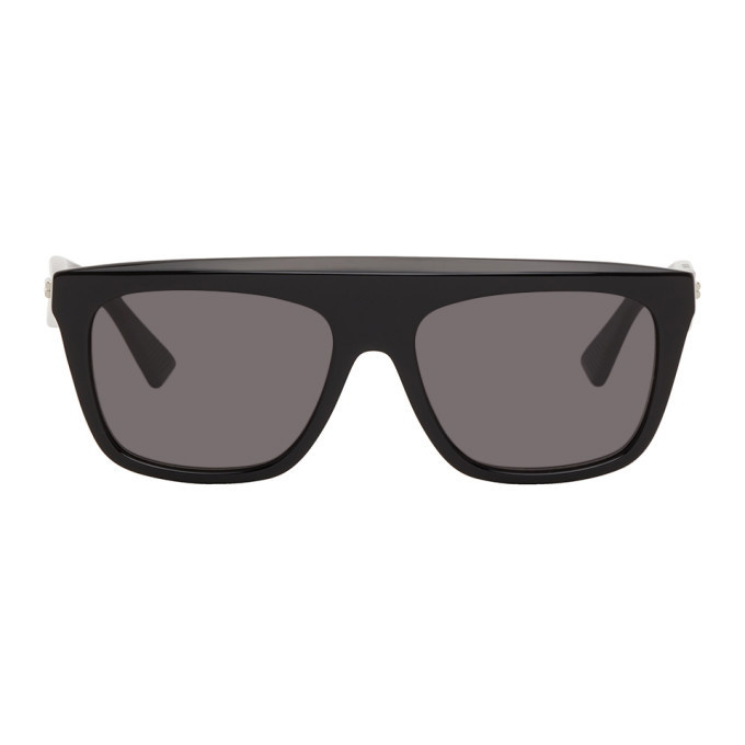 Photo: Bottega Veneta Black Rectangular Sunglasses