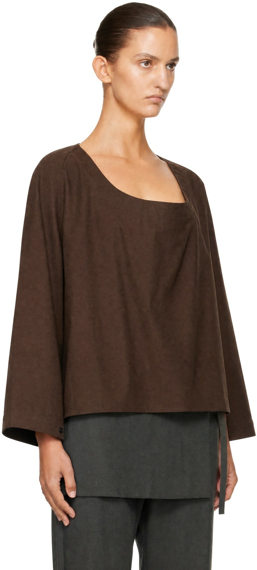 BAMBOU ROGER KWONG Brown Cotton Blouse