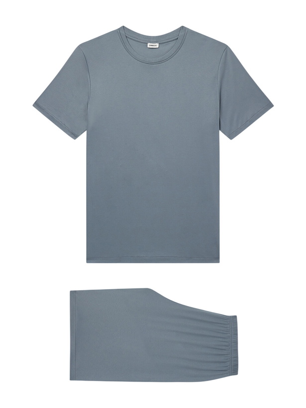 Photo: Zimmerli - Sea Island Cotton-Jersey Pyjama Set - Blue