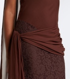De La Vali Rosa georgette and lace maxi dress