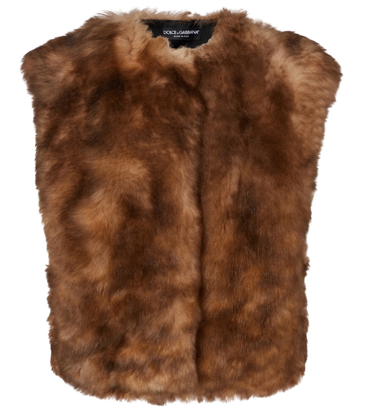 Photo: Dolce&Gabbana Cropped shearling vest
