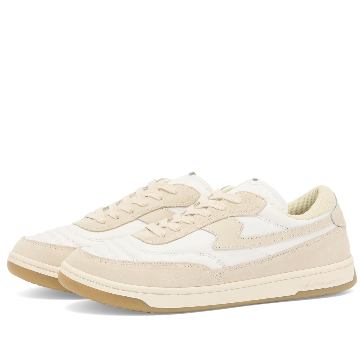 Stepney Workers Club Men's Casson S-Strike Leather Suede Sneaker in White